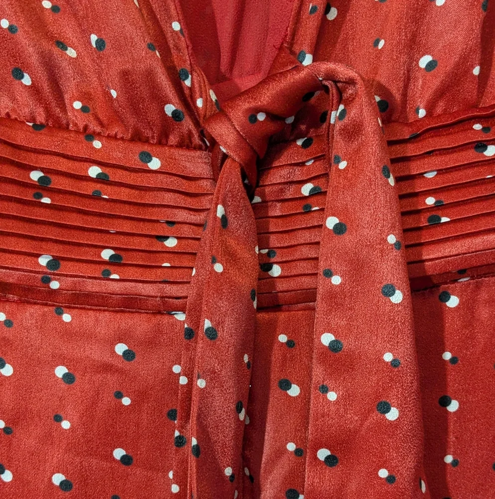 NWT House Of Harlow 1960 Dotted Jumpsuit Red Sz S - Picture 10 of 15